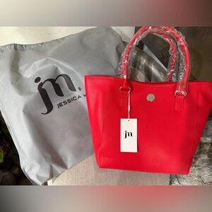 Jessica Moore Large Red Tote Bag
